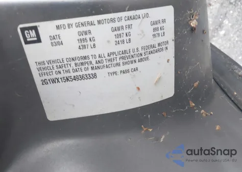 2004 Chevrolet Monte Carlo Ss z USA, uszkodzony, nr VIN 2G1WX15K549363338